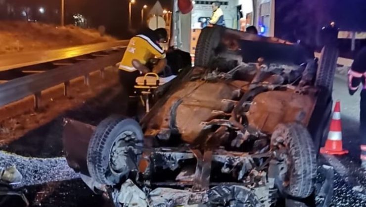 Takla atan otomobilin hurdaya döndüğü kazada 23 yaşındaki genç yaralandı