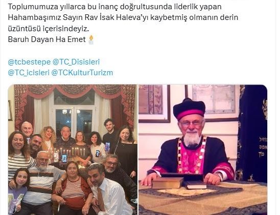 Türkiye Musevileri Hahambaşı Rav İsak Haleva hayatını kaybetti