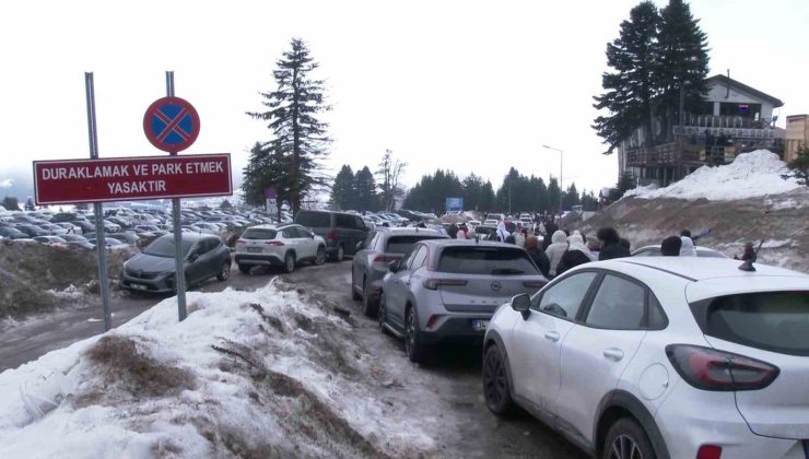 Uludağ’da sömestr öncesi otopark kaosu