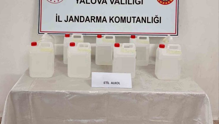 Yalova’da kargoyla yollanan 45 litre etil alkol ele geçirildi